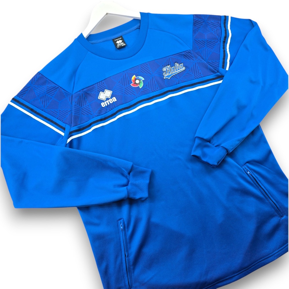 Errea Italia Sweatshirt Mens XXL Blue Pullover Football Soccer Training Top
